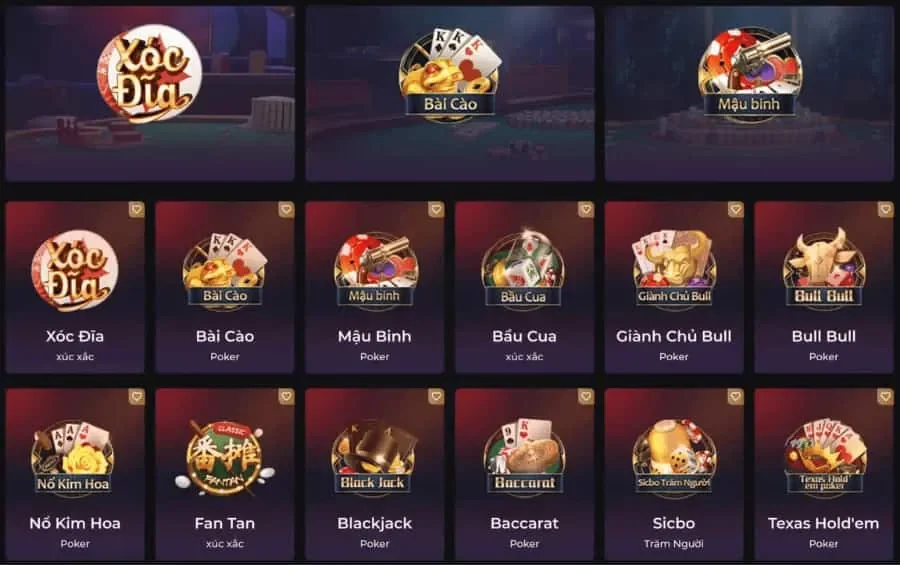 có những trò chơi nào hấp dẫn tại v8 poker